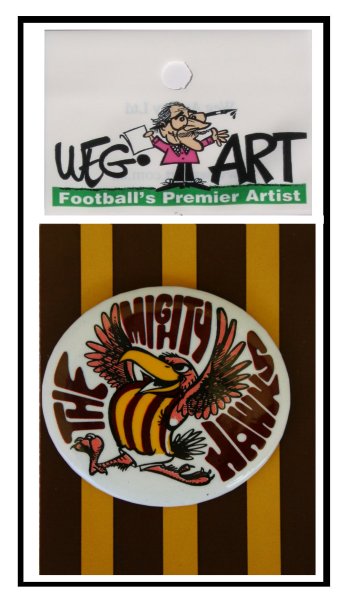 Mighty Hawks Button Badge 55mm FREE POSTAGE